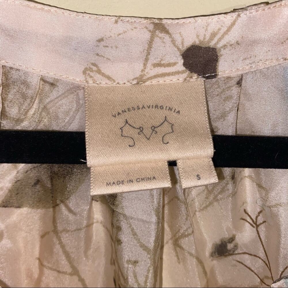Anthropologie Beige and Green Floral Midi Dress - Picture 7 of 8